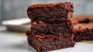 Фото блюда: Брауни на гороховой муке с насыщенным шоколадным вкусом