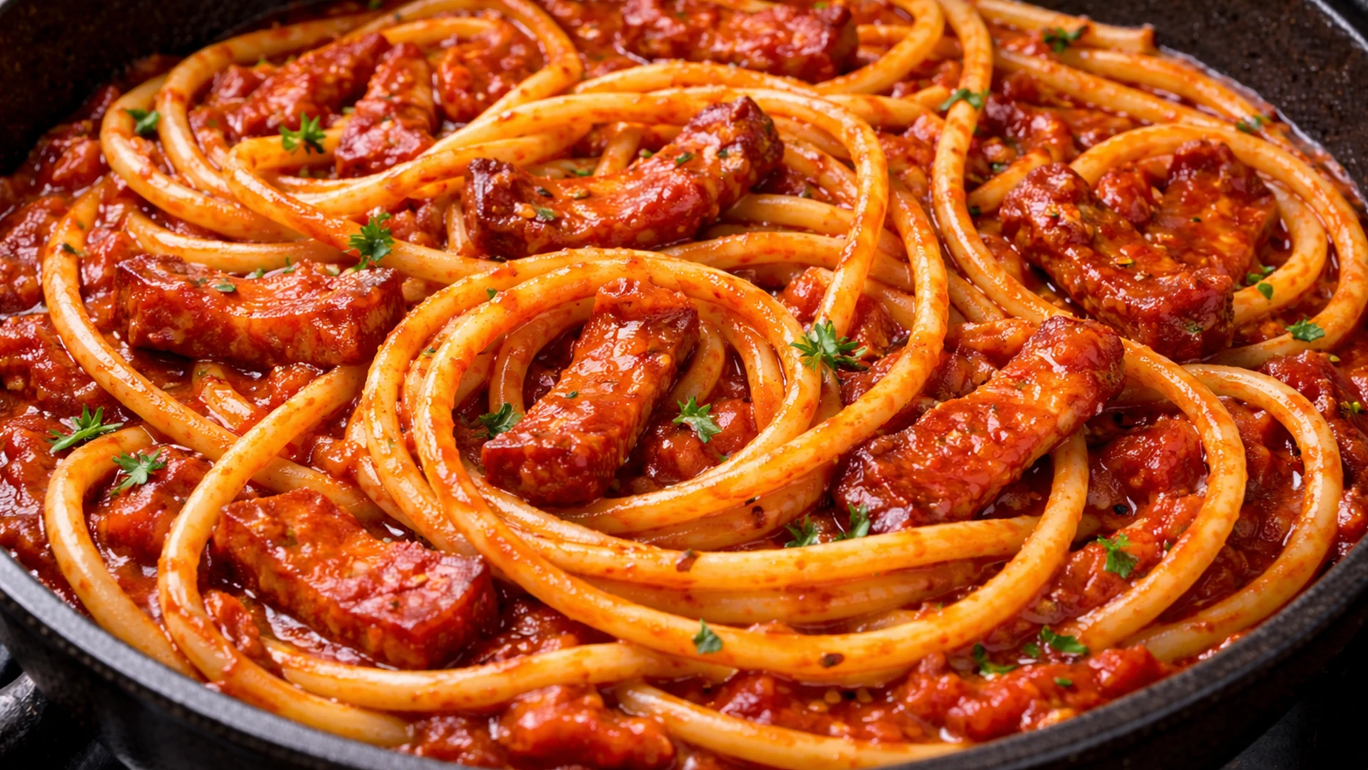 Соединить пасту с соусом