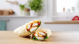 Фото блюда: Сочное буррито с пангасиусом и яркой сальсой