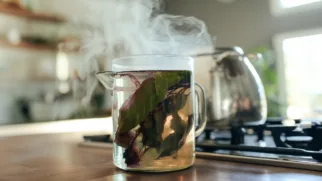 Фото рецепта: Травяной чай на вишнёвых листьях с мягким ароматом сада