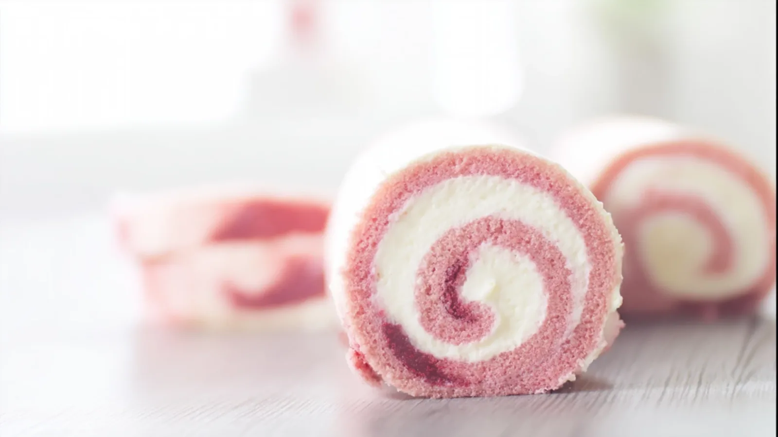 Фото блюда: Нежные черемуховые бисквитные роллы с кремом