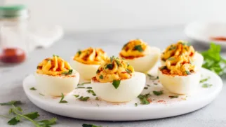 Фото рецепта: Фаршированные яйца с сыром: вкусный и легкий рецепт