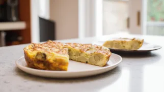 Фото рецепта: Нежная фриттата с топинамбуром для уютного обеда