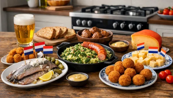 Традиционные блюда голландской кухни на столе