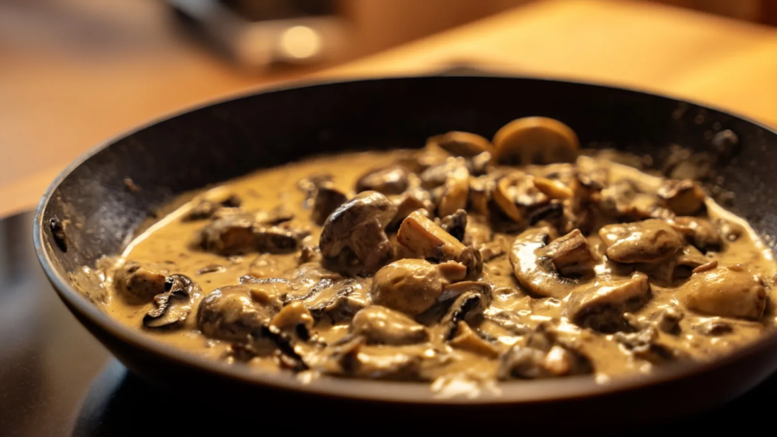 Фото блюда: Горячие грибы в сметане