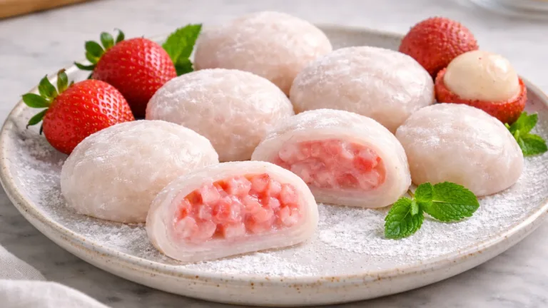 Фото блюда: Моти с клубникой и личи в домашних условиях