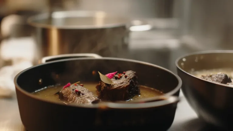 Фото блюда: Томленая говядина с розовым перцем в насыщенном бульоне