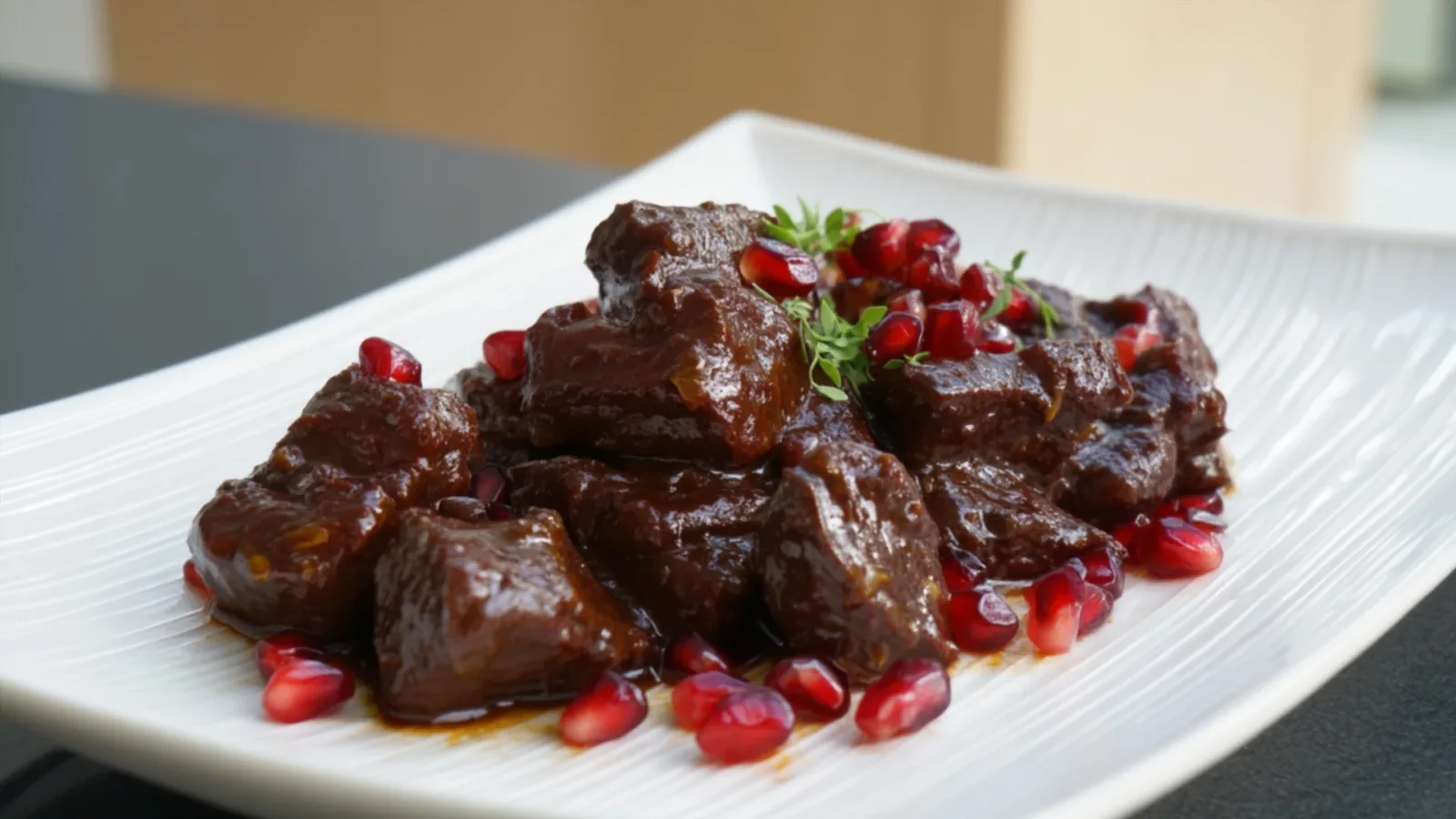 Фото блюда: Говядина тушеная в гранатовой глазури