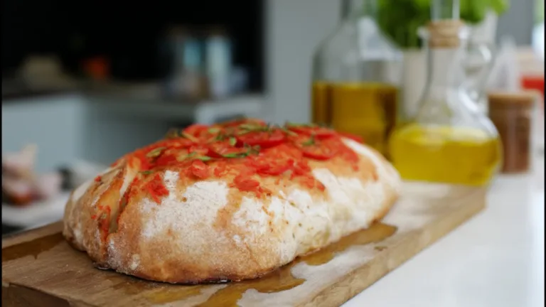 Фото блюда: Хлеб с томатом пан кон томате – рецепт с калорийностью и пошаговым приготовлением