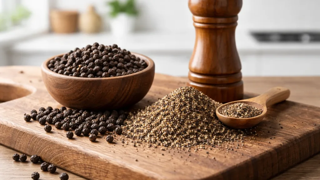Чёрный перец горошком и молотый