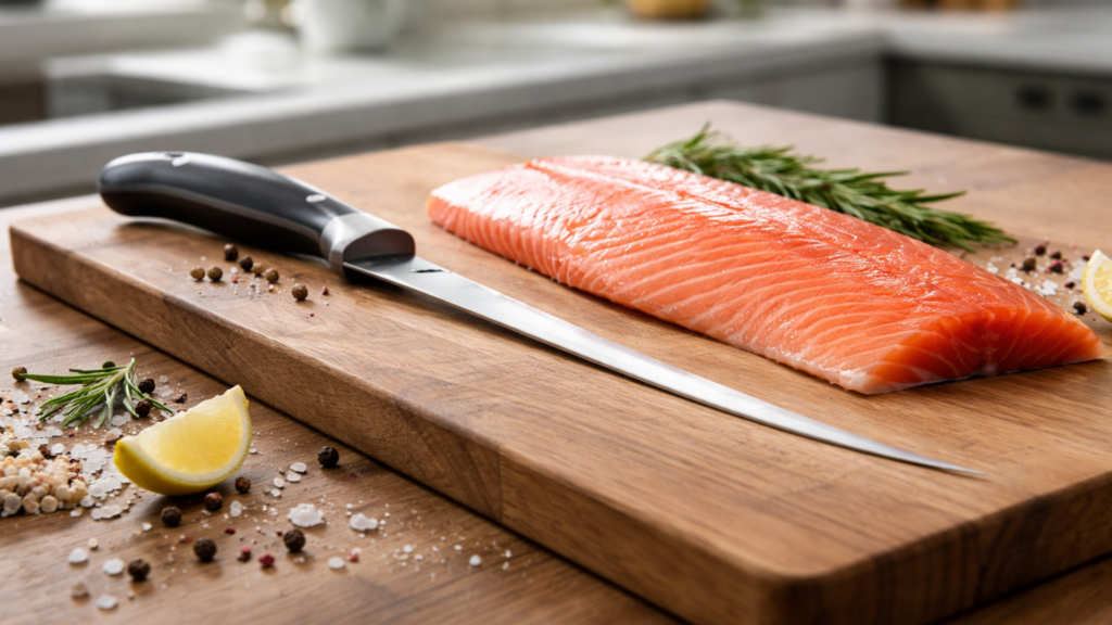 Филейный нож для тонкой нарезки рыбы