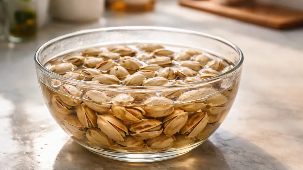 Замачивание фисташек в воде