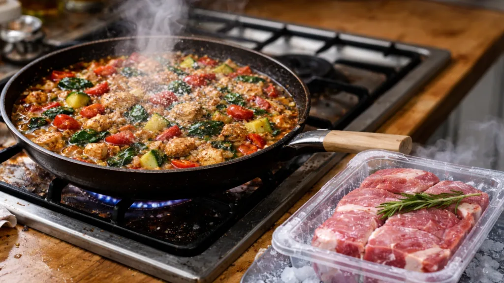 Холодные продукты перед жаркой