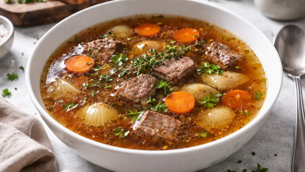 Наваристый мясной бульон источник инозината