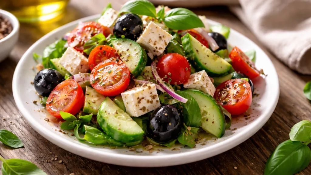 Закусочная тарелка с салатом