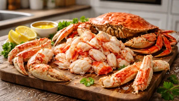 Разделанный краб с фалангами и клешнями