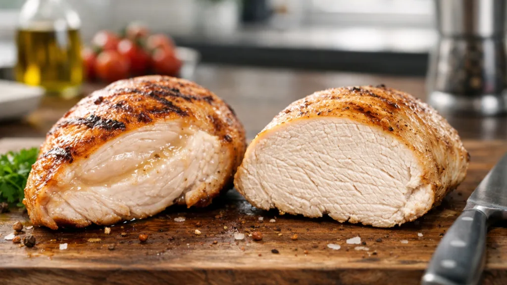 Сравнение сочного и сухого мяса