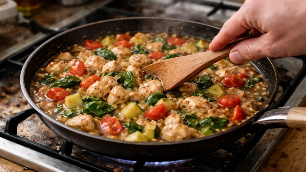 Постоянное перемешивание при жарке