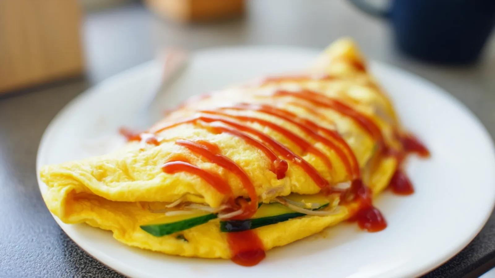 Фото блюда: Кисло-сладкий омлет с овощами