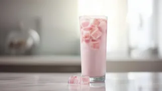 Фото рецепта: Клубничное айс молоко с льдом — освежающий напиток для жаркого дня