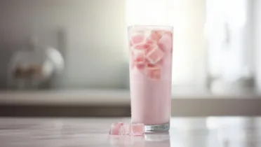 Фото рецепта Клубничное айс молоко с льдом — освежающий напиток для жаркого дня