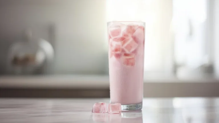 Фото блюда: Клубничное айс молоко с льдом — освежающий напиток для жаркого дня