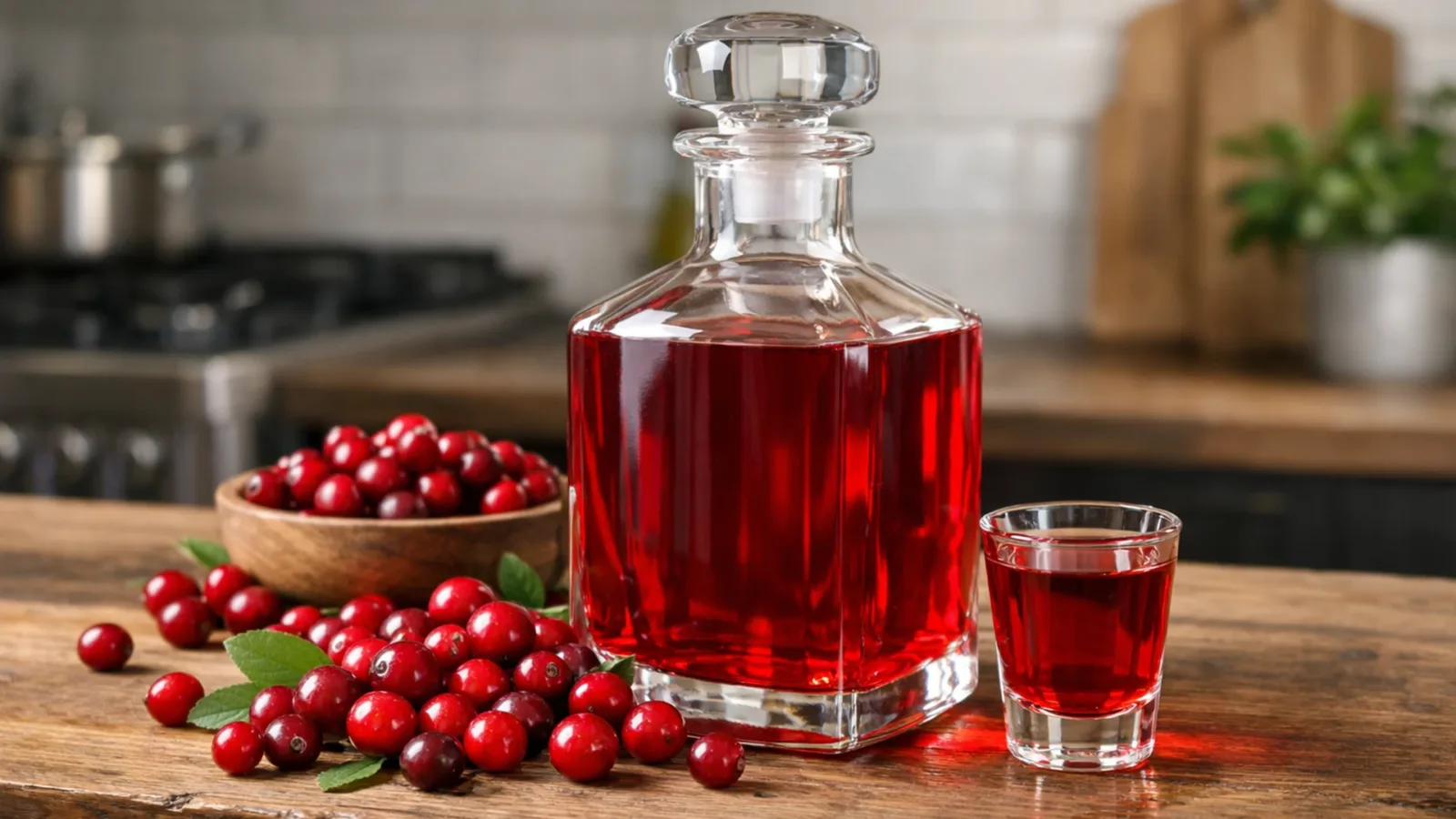 Фото блюда: Домашняя клюквенная настойка с яркой кислинкой и чистым вкусом