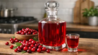 Фото рецепта: Домашняя клюквенная настойка с яркой кислинкой и чистым вкусом