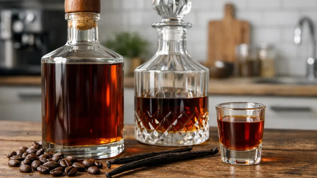 Кофейная настойка на роме тёмного цвета