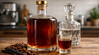 Фото рецепта: Глубокая кофейная настойка на роме с тёплыми карамельными нотами