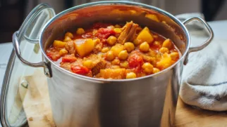 Фото рецепта: Кокидо мадриленьо – Испанский мясной рагу с нутом