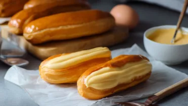 Фото рецепта Нежный заварной крем для эклеров с насыщенным вкусом желтка