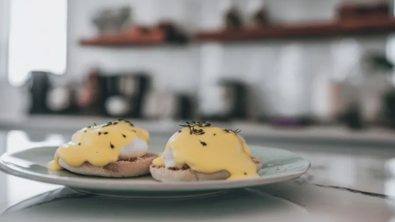 Фото блюда: Кремовые яйца бенедикт с белым перцем для роскошного завтрака