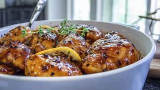 Фото рецепта: Курица в медово лимонном соусе с перцем