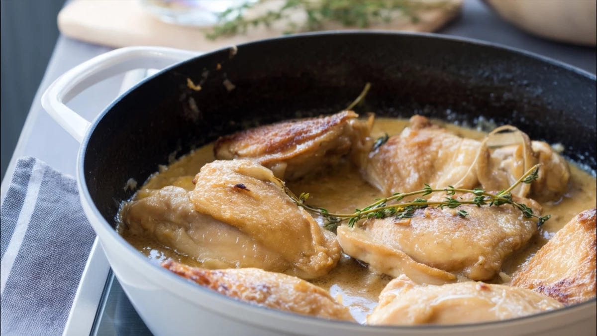 Фото блюда: Курица в сливочном соусе с хересом – Рецепт с хересом