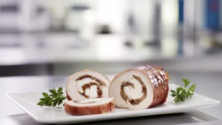 Фото рецепта: Сочный куриный рулет с финиками для яркого ужина