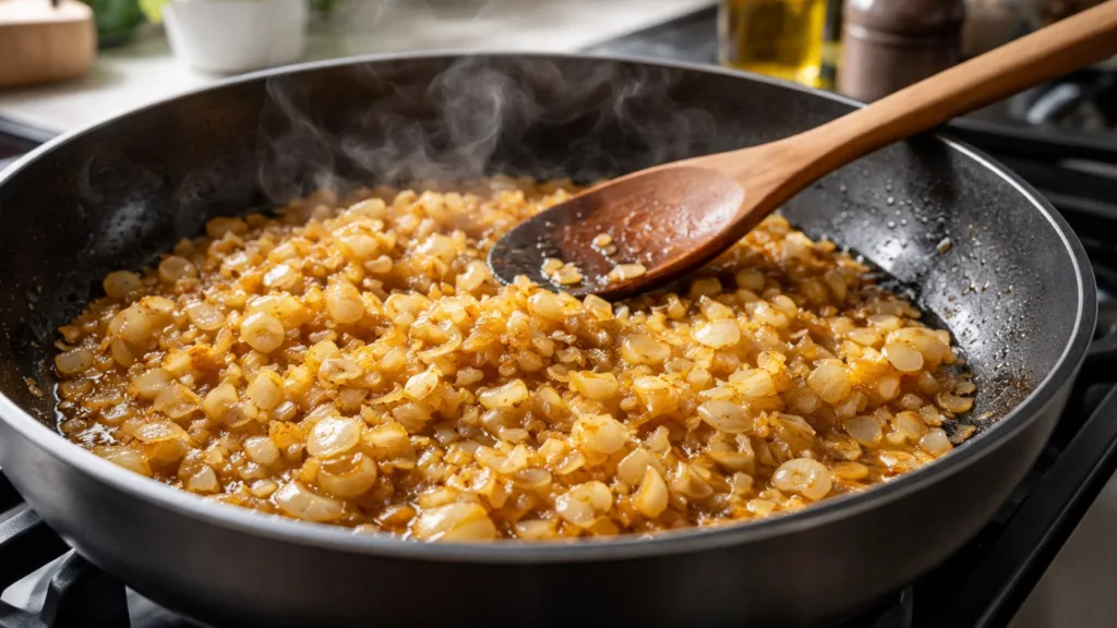 Обжарка лука и изменение аромата
