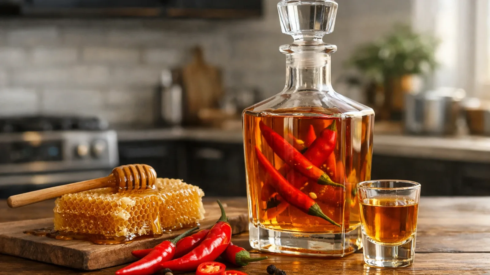 Фото блюда: Согревающая медово-перцовая настойка с мягкой остротой