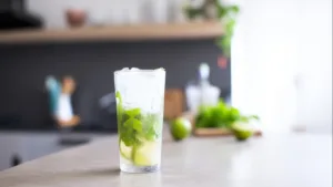 Фото блюда: Лаймовый мохито с мятой освежающий коктейль с ярким вкусом
