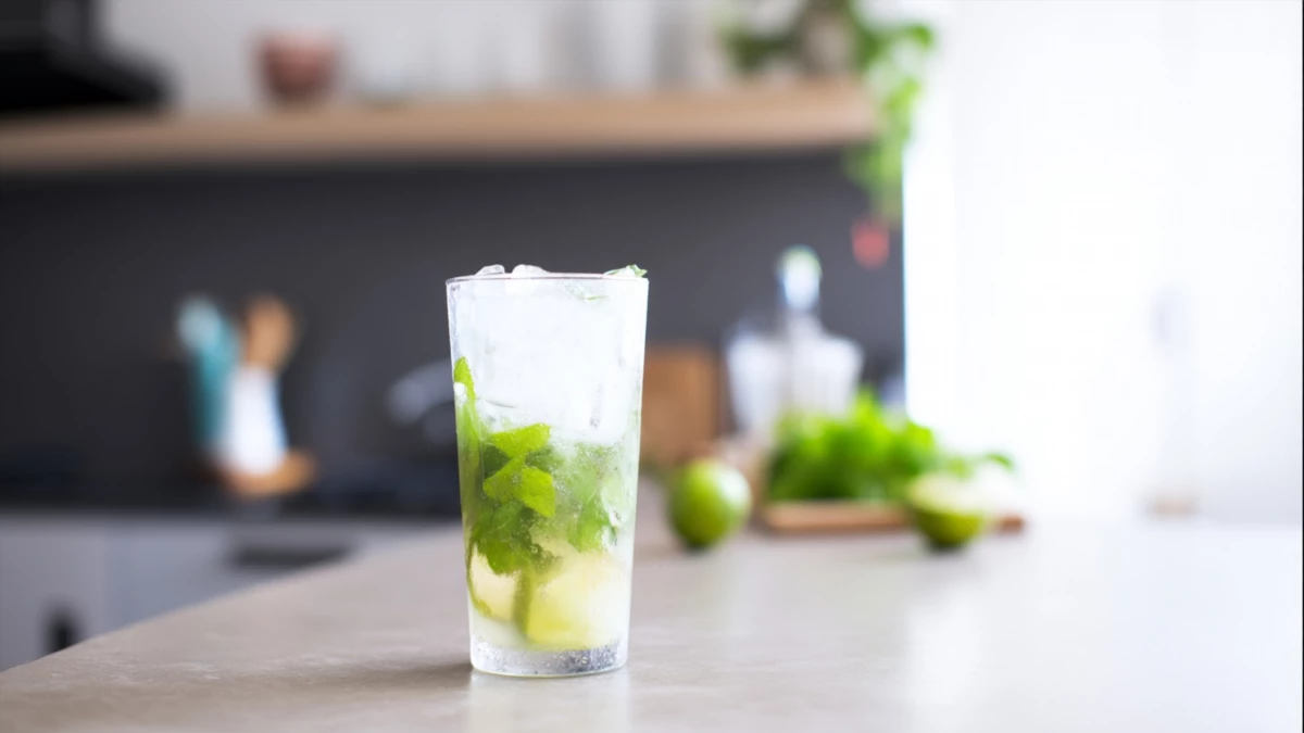 Фото блюда: Лаймовый мохито с мятой освежающий коктейль с ярким вкусом
