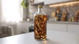 Фото рецепта: Ароматная настойка на калгане с глубоким янтарным вкусом