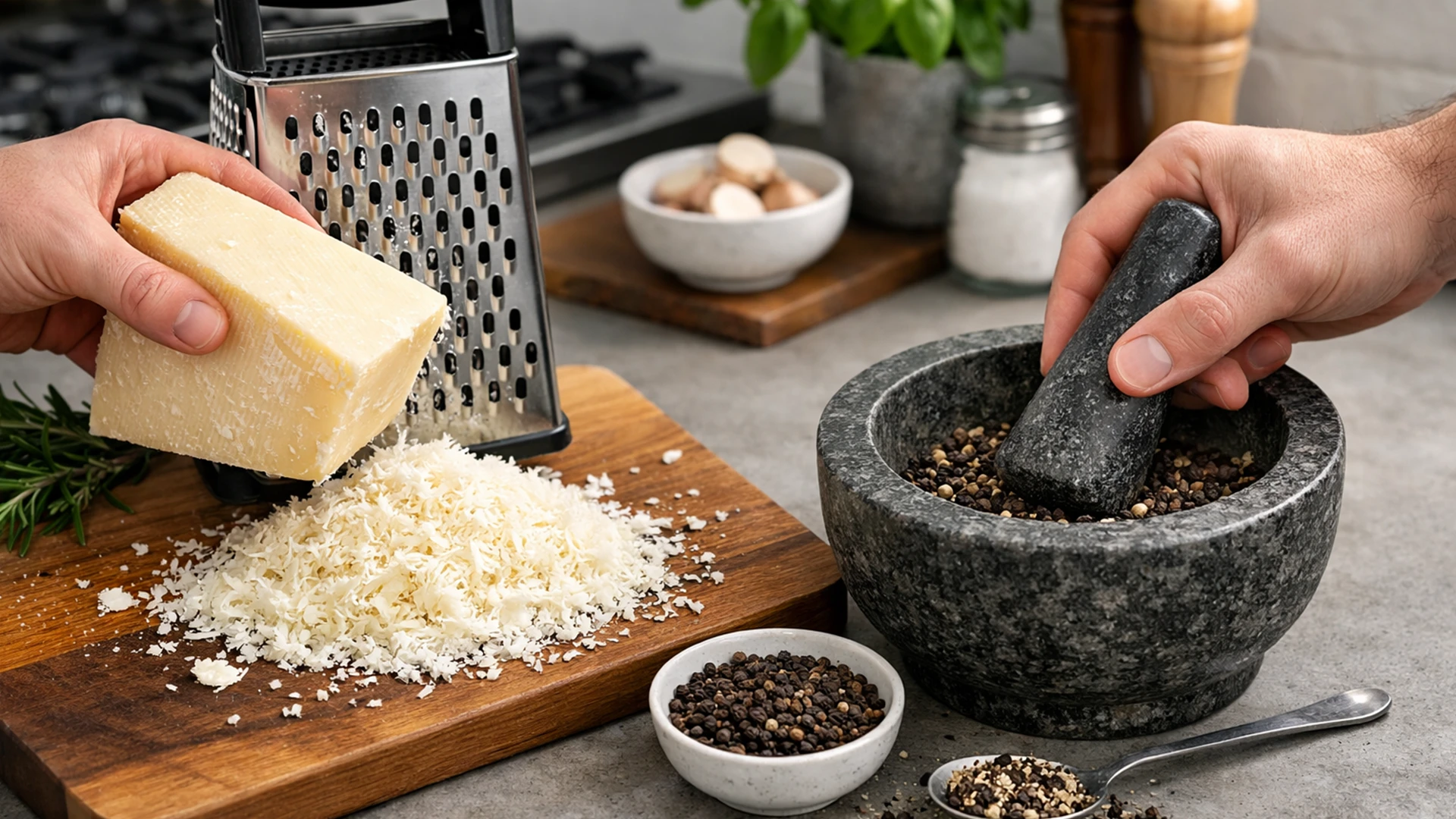 Подготовить сыр и перец