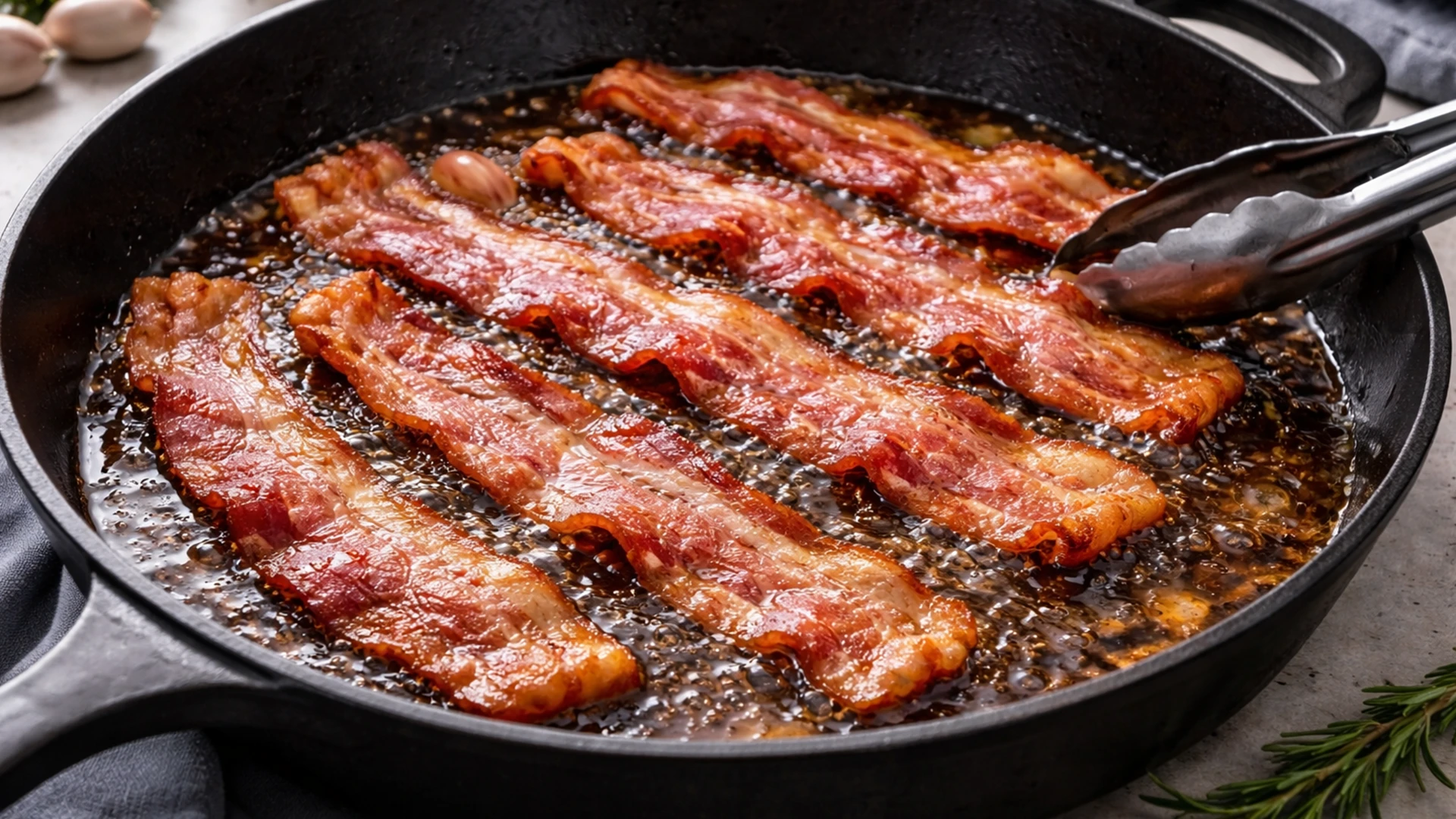 Обжарить бекон