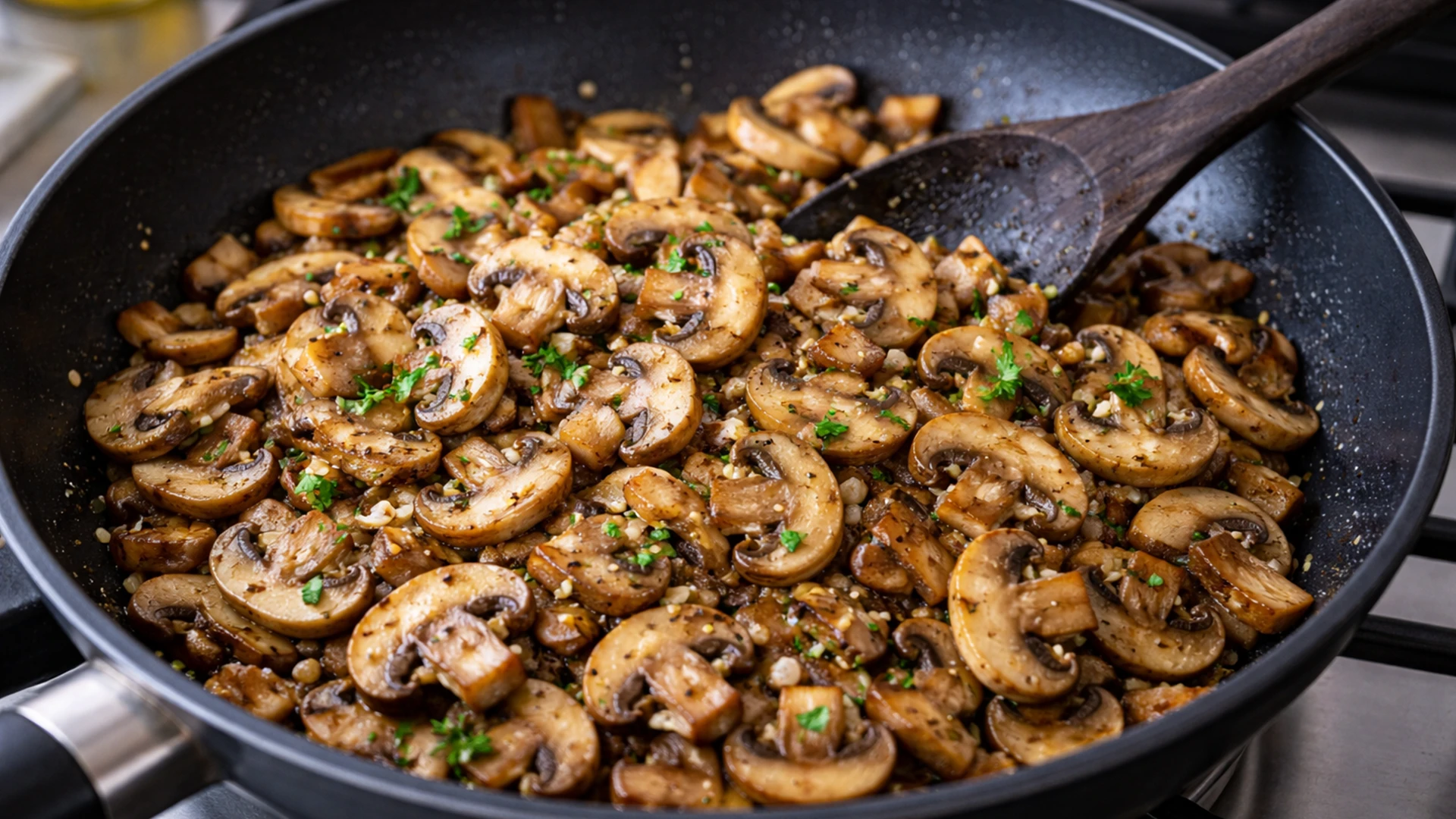 Обжарить грибы
