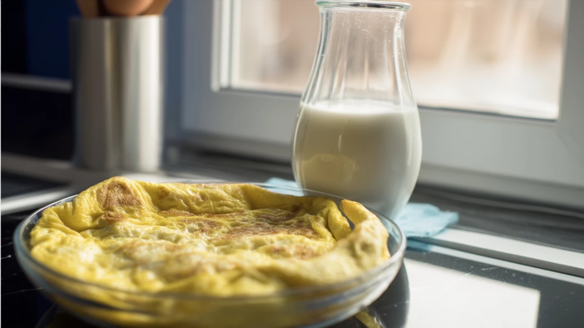 Фото блюда: Омлет на айране — как приготовить легкий омлет с айраном