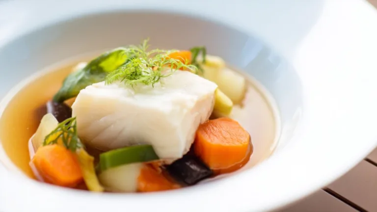 Фото блюда: Палтус тушённый с овощами – вкусный и полезный рецепт