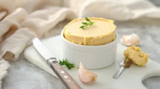 Фото рецепта: Паштет со сливочным маслом и чесноком: нежный намазочный деликатес за 30 минут