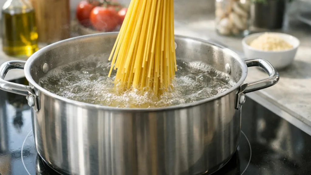 Варка пасты в большом количестве воды