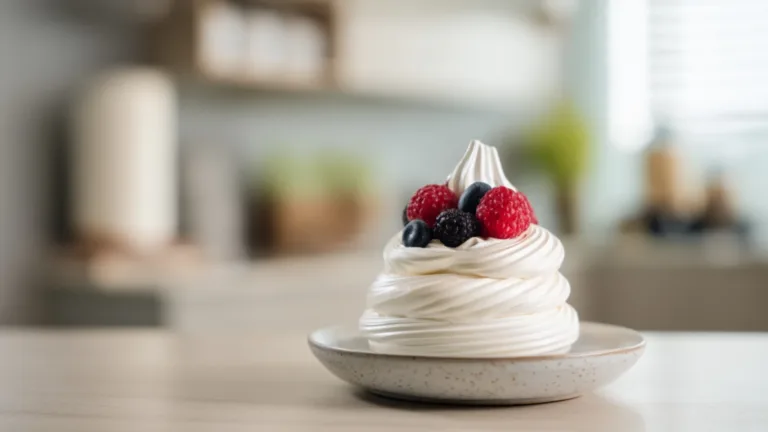 Фото блюда: Воздушная павлова с яркими ягодами