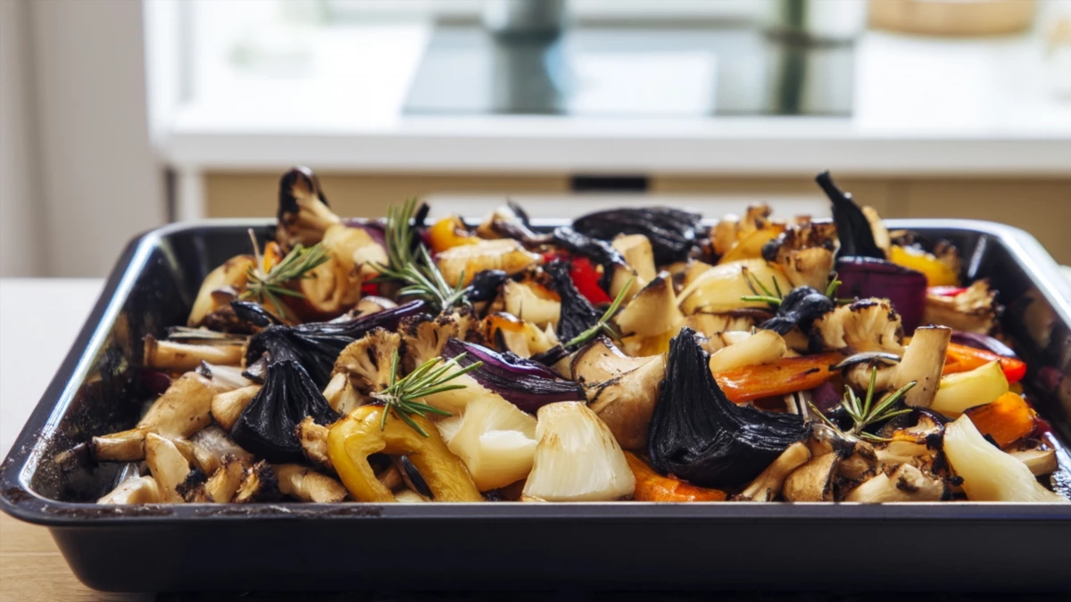 Фото блюда: Печеные овощи неро с чернилами каракатицы